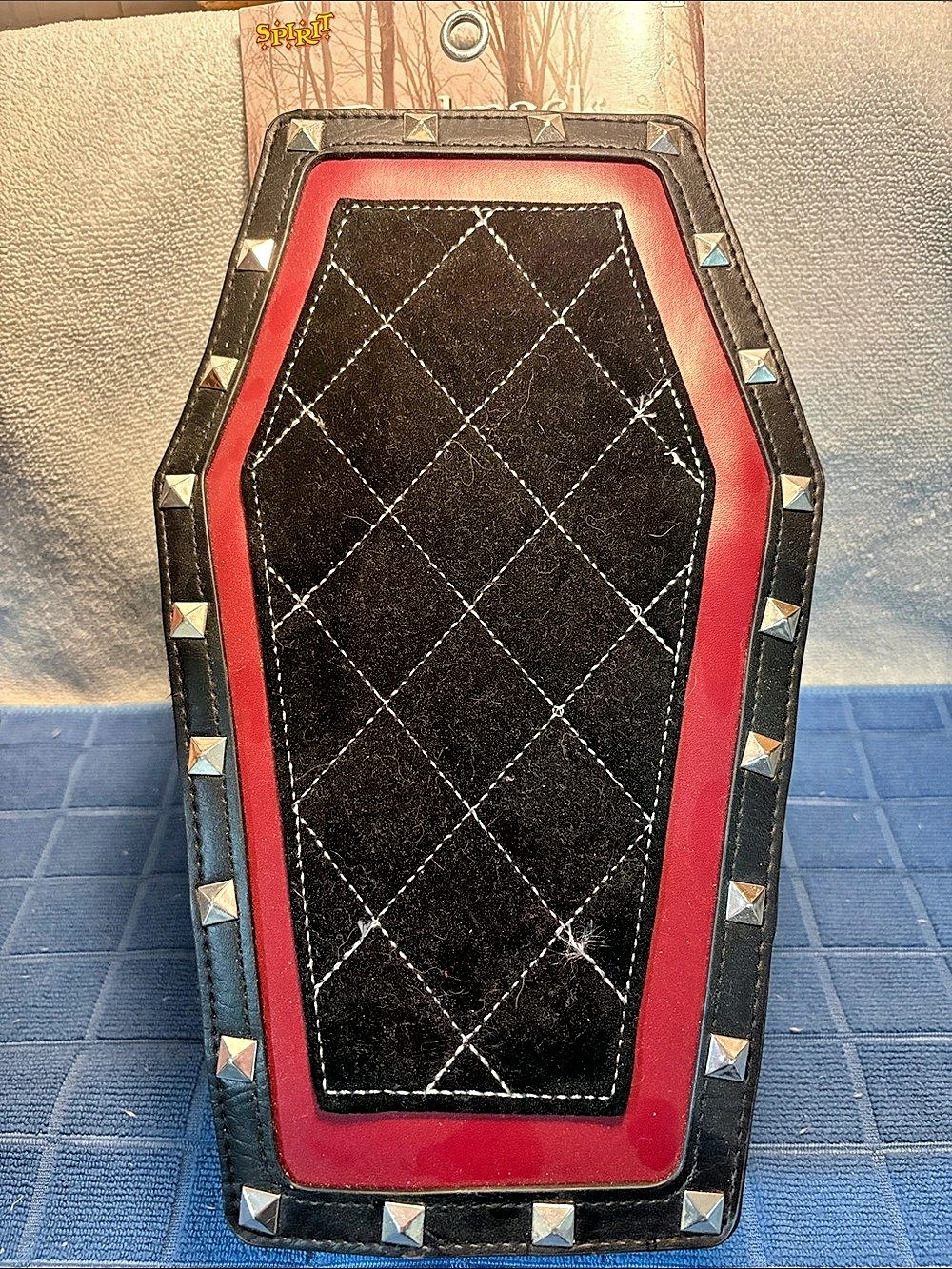 Spirit Halloween Coffin Backpack Black & Red NWT
